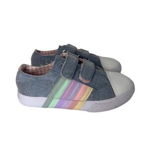 Tommy Bahama kids blue denim sneakers sz 10 with Sun & Rainbow washed clean